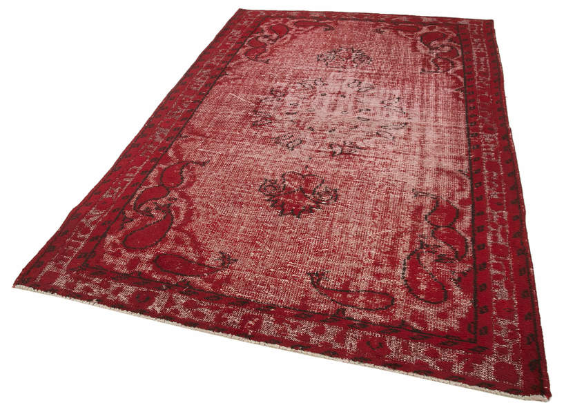 Handmade Antique Red Overdyed Rug photo for sale