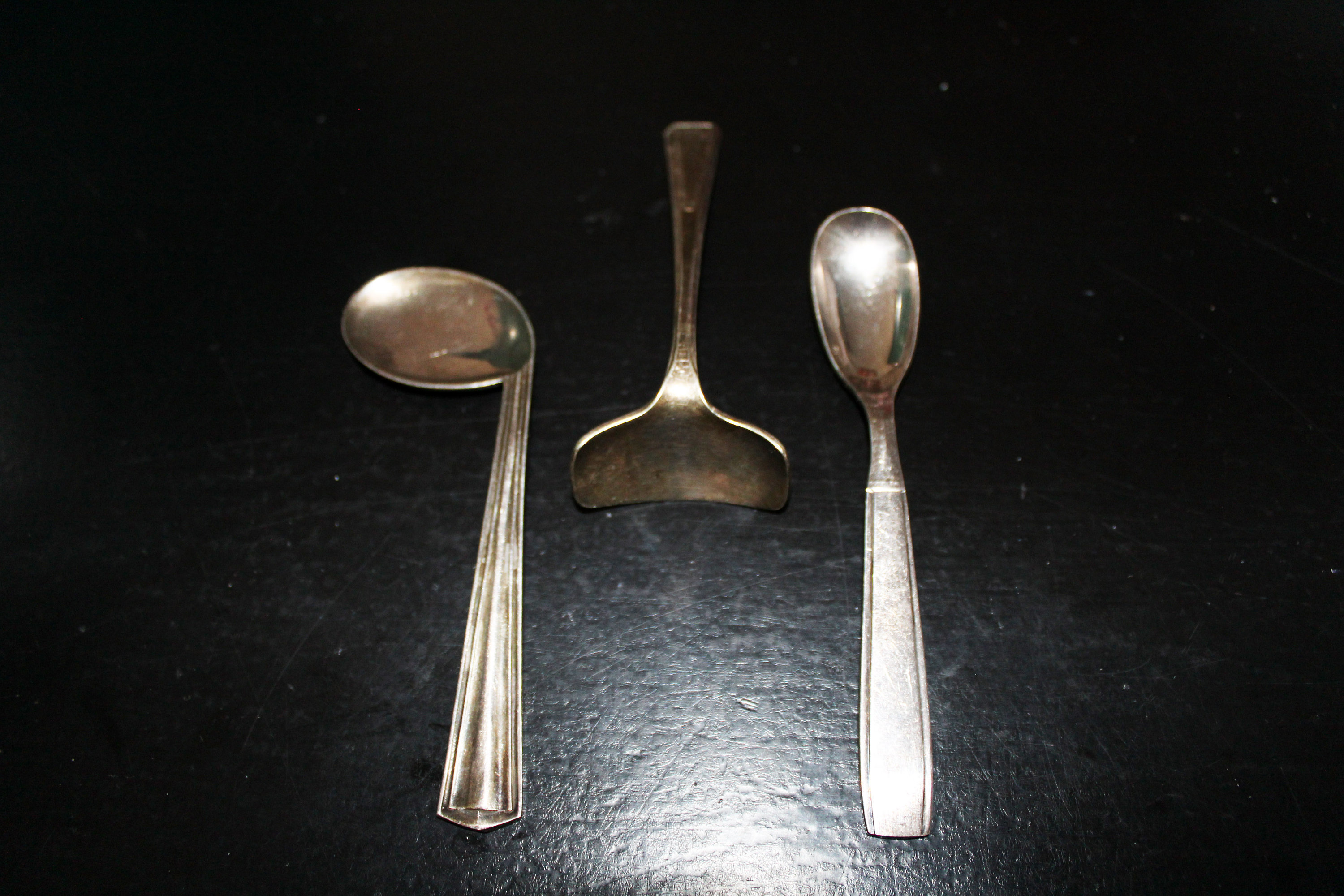 Antique Vintage 3 Piece Child Spoon Set, Christofle, James Ryals Epns