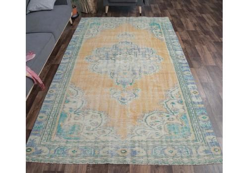 5x9 Heirloom Persian Vintage Carpet, Oushak Handmade Wool Rug, Orange Medium Medium Rugs, Farmhouse Decor, One Of A Kind, Oriental