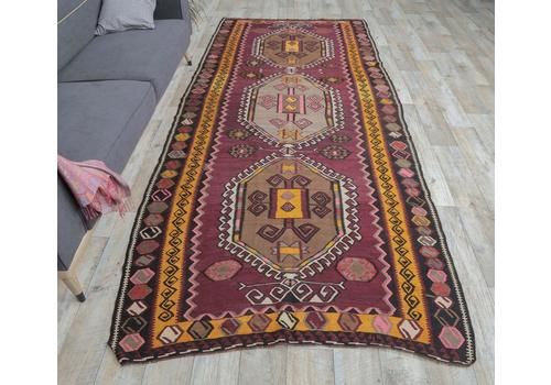 5x11 Vintage Turkish Kilim Area Rug, Oushak Handmade Wool Flatweave Rugs, Farmhouse Decor, One Of A Kind, Bohemian, Made In Kars