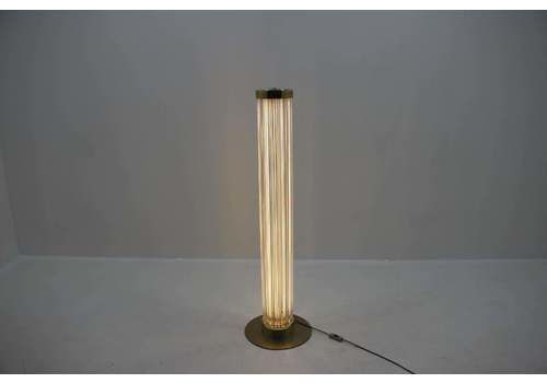 Rare Design Brass And Art Glass Modern Floor Lamp Kamenický šenov/Preciosa, 1960