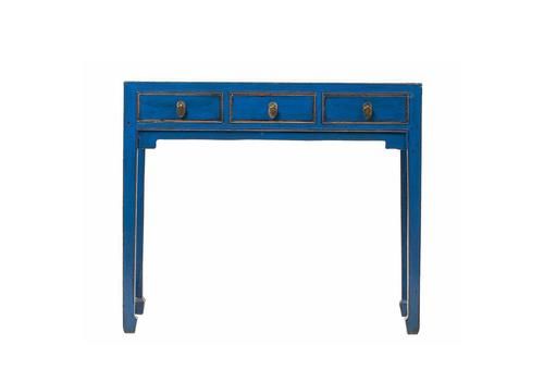 Vintage Chinese Console Desk In Blue From Shanxi