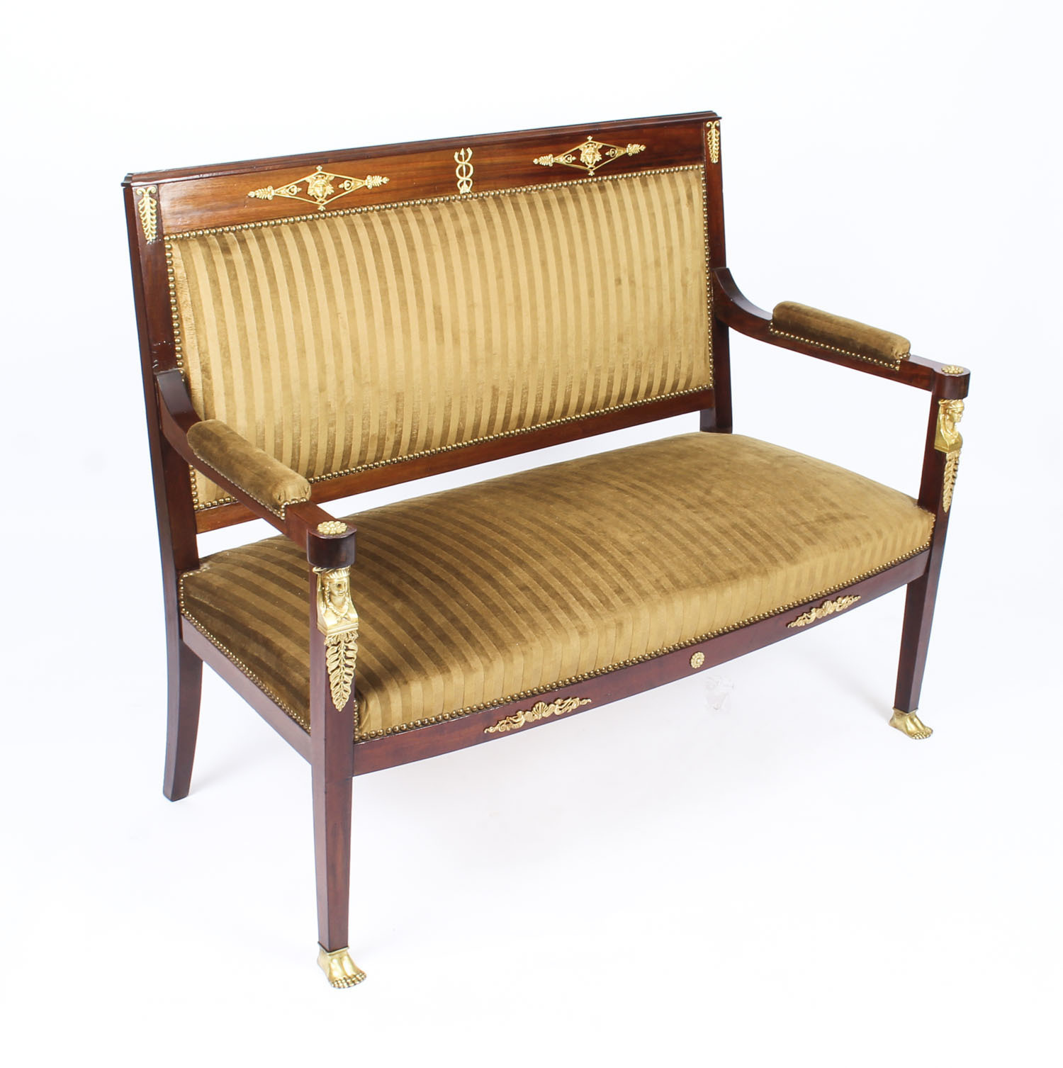 Antique French Empire Ormolu Mounted Sofa Settee C1880 19th C Vinterior