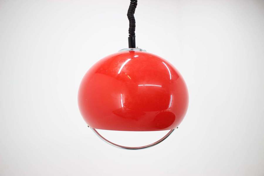 Midcentury Red Pendant Meblo Designed By Harvey Guzzini, 1970s photo for sale
