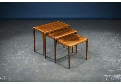 Rosewood Nesting Tables By Johannes Andersen For Cfc Silkeborg, 1960s, Set Of 3