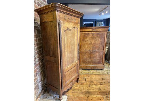 Antique Louis XV Fruitwood Bonnetiere Cupboard Dating From 1750