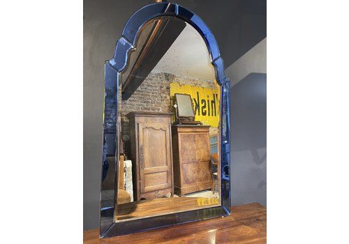 Antique Art Deco Cobalt Blue Murano Pier Mirror