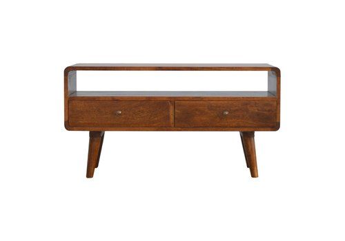 2 Drawer Curved Media Unit