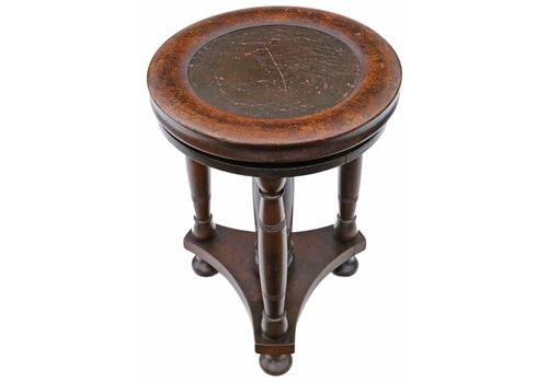 Victorian C1900 Adjustable Mahogany Piano Or Music Stool