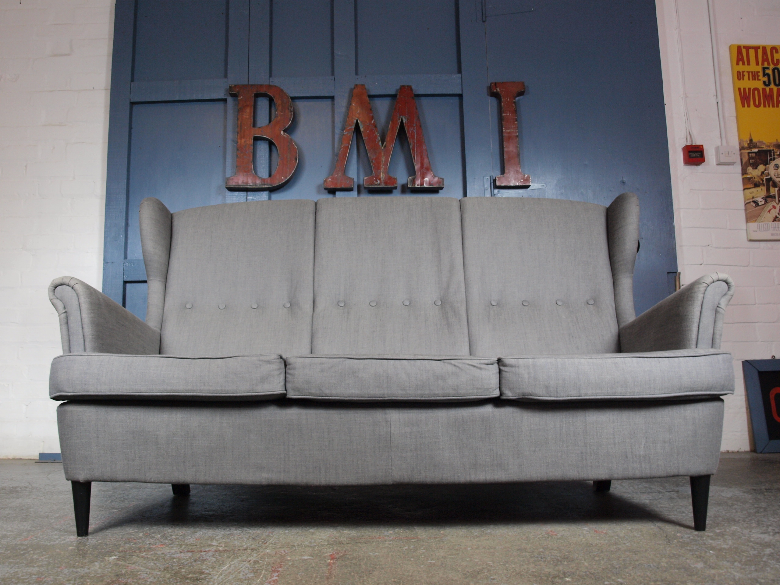Vintage Style Ikea Strandmon Wingback Three Seater Sofa 2 Available