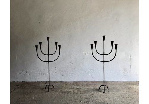 Pair Of Giant Brutalist Candle Holders