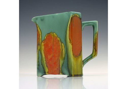 Linthorpe Style Art Nouveau Triangular Pottery Water Jug C1885