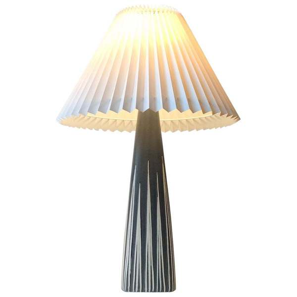 Striped Ceramic Table Lamp By Svend Aage Holm Sørensen For Søholm photo furniture