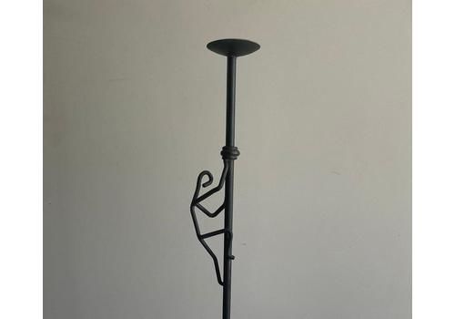 Vintage Black Outdoor / Garden Candlestick With Stick Figure