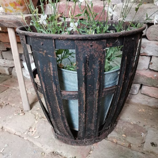 Very Old Demijohn Metal Rack Or Cage From Vineyard In Hungary | Vinterior