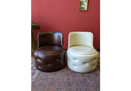 Vintage Pair Of Miss Muffet Pouffe Chairs