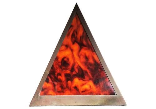 Large Table Lamp Brass And Lucite Pyramid Sharpe , Mid Century