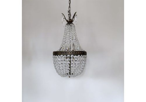 French Brass Tent And Bag Balloon Chandelier