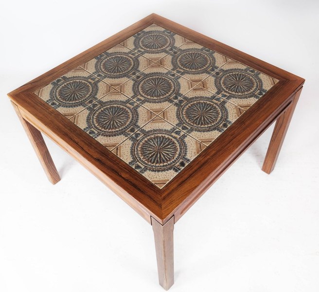Coffee Table In Rosewood And With Tiles Of Danish Design From The 1960s. photo furniture