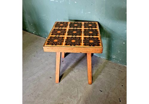 Side Table With Tiles, 1960s, Oak