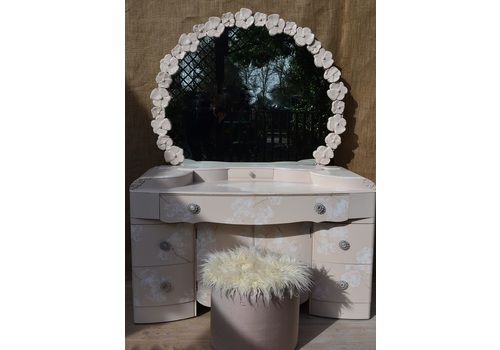 Art Deco Dressing Table With Round Mirror