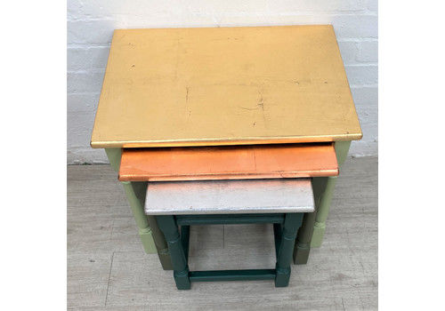 Nest Of Three Tables Painted & Gilded