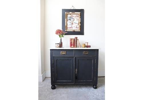 Painted Pine Cupboard Or Dresser In Black