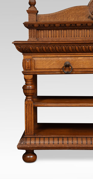 Carved Oak Serving Table photo furniture