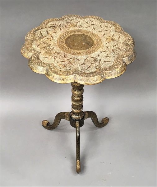 Late C19th Kashmir Table With Fine Detailed Paintwork photo furniture