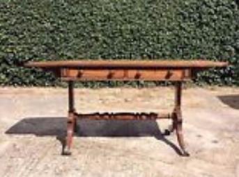 Georgian Mahogany Stretcher Sofa Table photo furniture