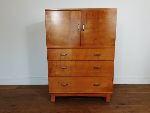 Art Deco Linen Press In A Satin Maple photo furniture