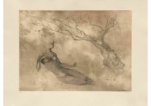 Ferdinand Springer, Woman And Tree 1973 Signed Etching
