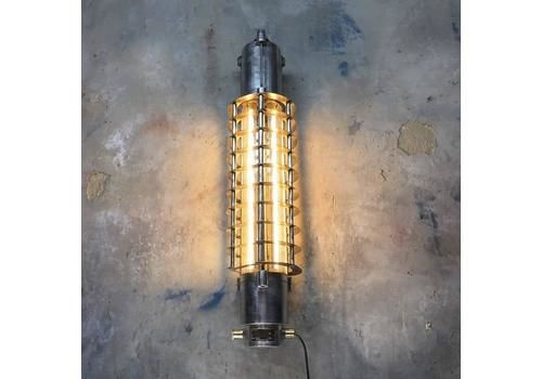 Industrial Aluminium Strip Light With Cage, Glass Cylinder, Edison Led Tubes For Wall