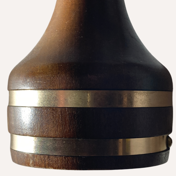 Scandinavian Teak And Brass Small Table Lamp, 1960s photo for sale