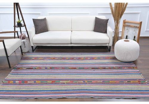 Turkish Kilim Area Rug, Oushak Handmade Wool Colorful Flatweave Rugs, Farmhouse Decor One Of A Kind, Made In Anatolia, Boho