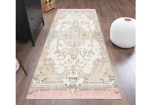 Oushak Handmade Wool Area Rug, Turkish Vintage Rugs, Hallway Kitchen Runner, Farmhouse Decor, One Of A Kind, Anatolian, Ethnic Carpet
