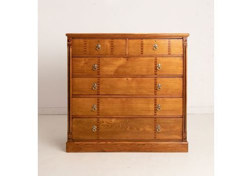 Arts & Crafts Ash Inlaid Chest Of Drawers C.1900