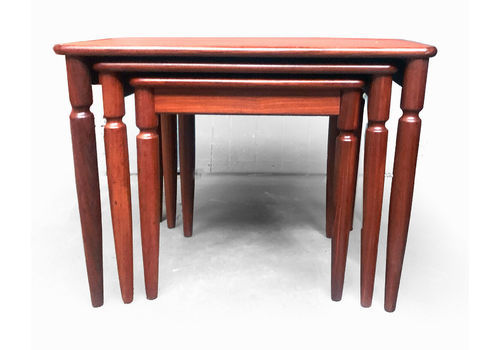 1960s 7070s Retro Vintage Mid Century Danish Afromosia Teak Nest Of Tables