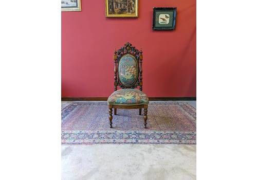 Antique Victorian Carved Mahogany Hall Chair