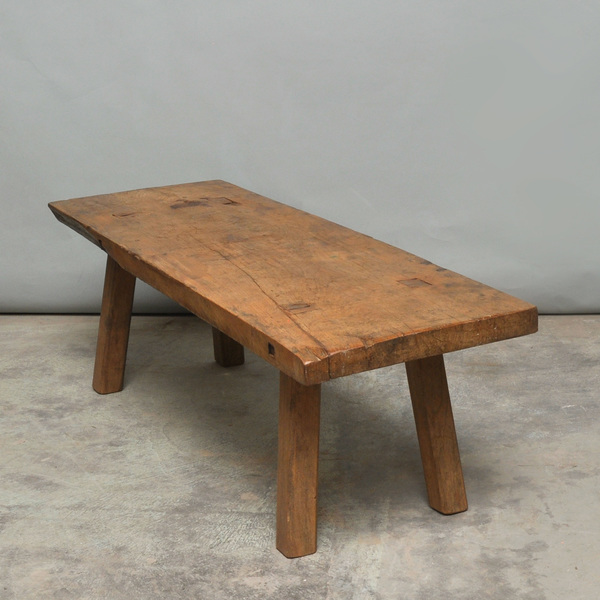 Vintage Oak Butcher's Block Coffee Table/Bench, 1930s ...