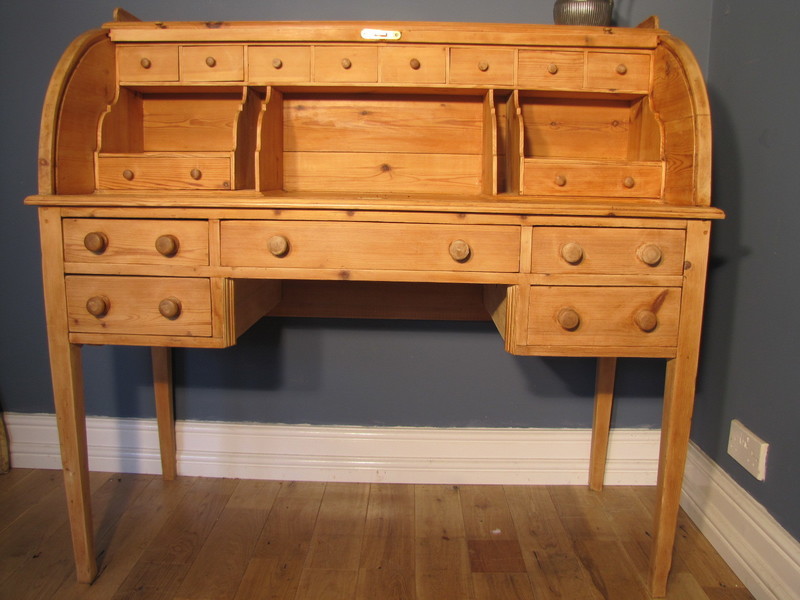 Antique Roll Top Desk Stripped Waxed Country Pine Antique Roll Top Desk Stripped Waxed