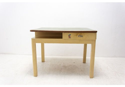 Mid Century Wooden And Formica Central Table, Czechoslovakia, 1950´S