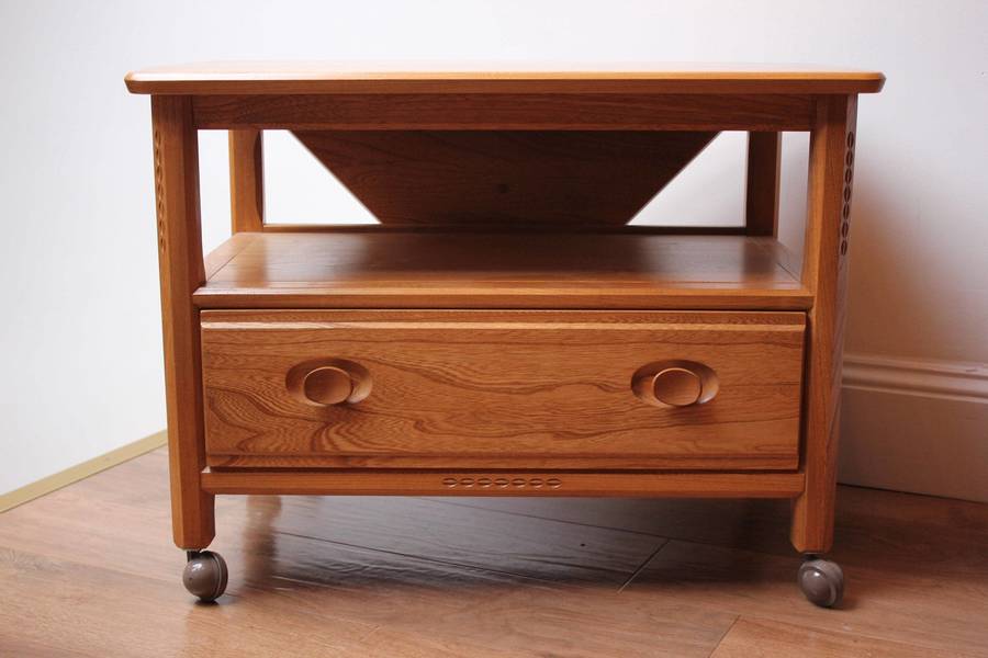 Vintage Ercol Windsor Tv Media Unit, Coffee, Side Table With