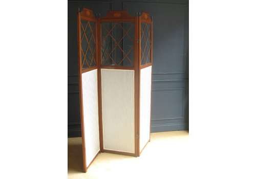 Edwardian Mahogany Three Fold Screen