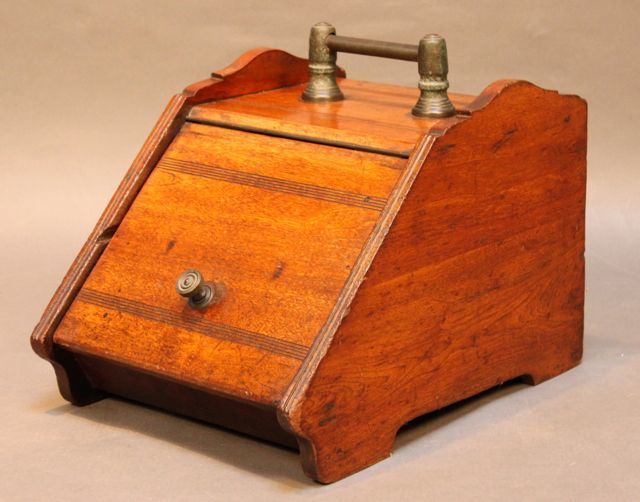 A Late 19thc. Wooden Coal Scuttle Vinterior