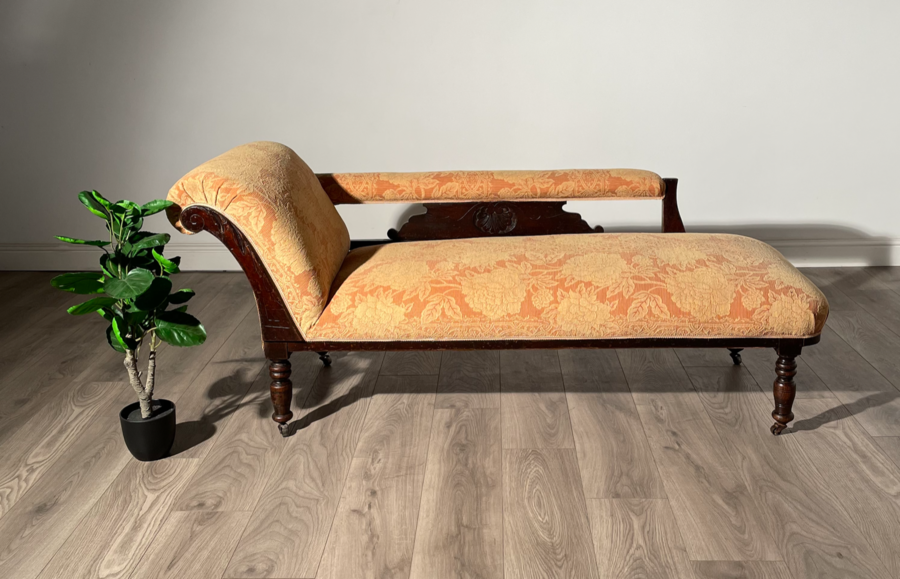 Beautiful Edwardian Chaise Lounge In Mahogany Circa 1900 Vinterior