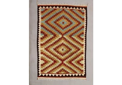 Vintage Style Turkish Kilim 191x124 Cm Square Tribal Kelim Rug Medium