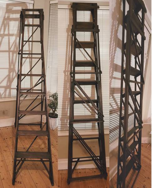 Exceptionally Tall Library Ladders / Library Steps / Antique Library Ladders / Rare Library Ladders / Antique Library Steps / Pine Ladders photo 1100.0