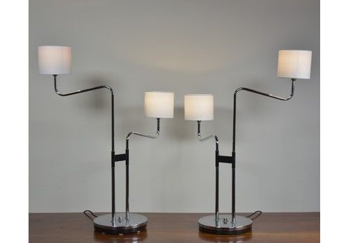 Rare Pair Table Lamps By Durlston Designs