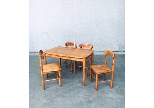 Danish Pine Chairs & Table Set In The Style Of Rainer Daumiller Circa 1975